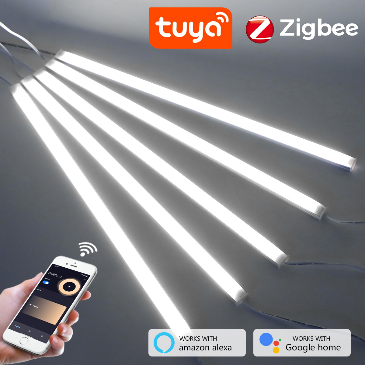 1-5PCS Tandem Connection Smart Zigbee TUYA LED Bar Light Work With Zigbee Hub Gateway Alexa Home APP Voice Control lightify