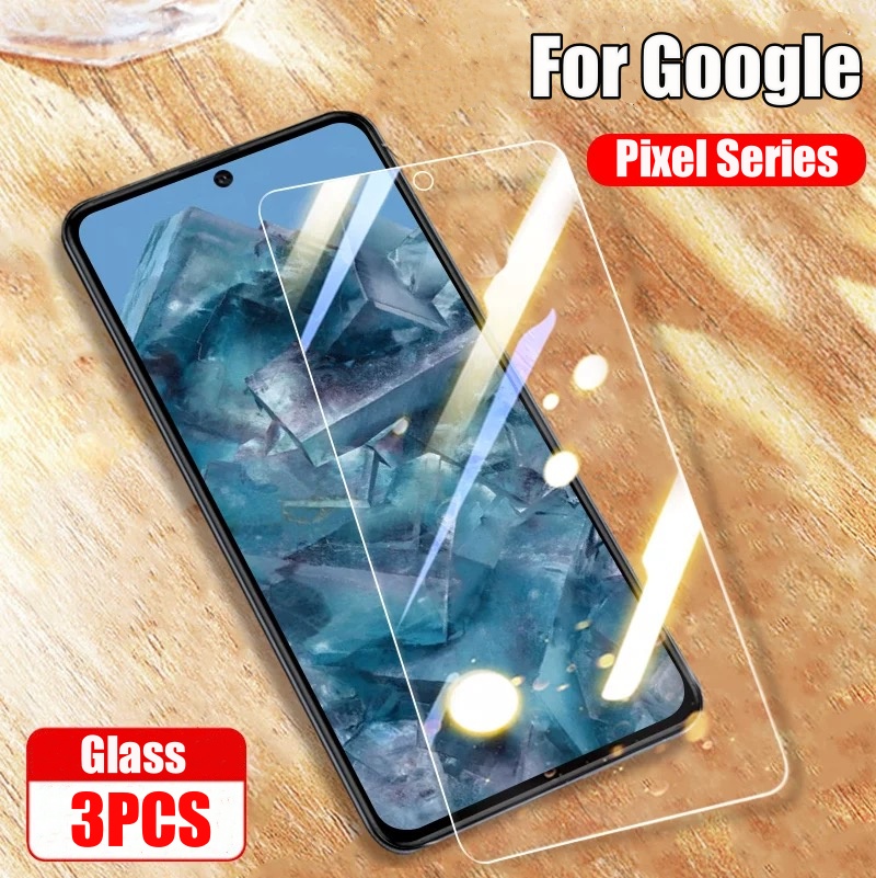 3PCs Tempered Glass For Google Pixel 9 8 7 6 Pro XL 7A 5A 3 XL Curved Full Cover Screen Protector