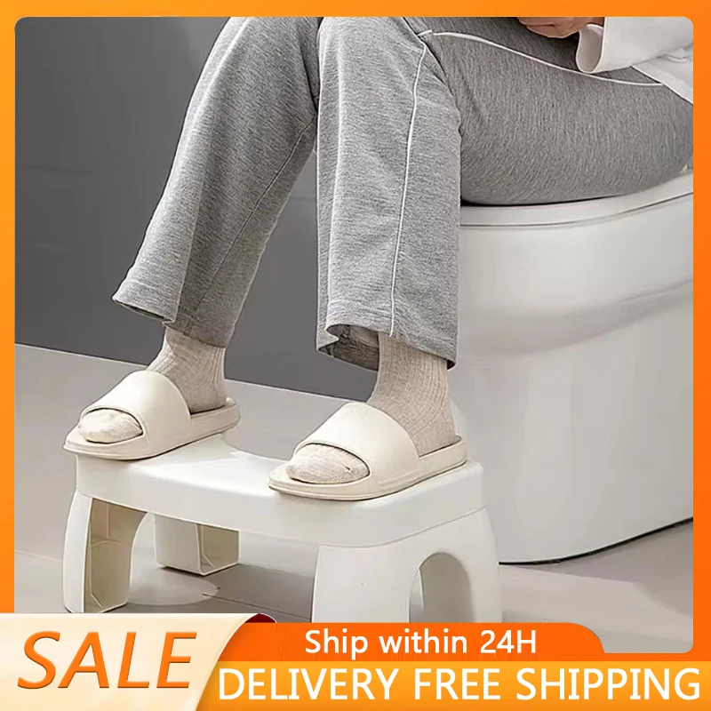 1pc Elderly chair step toilet foot walk wc stool Bathroom Toilet Wheel stool for toilets squat stool foldable chair，non-slip