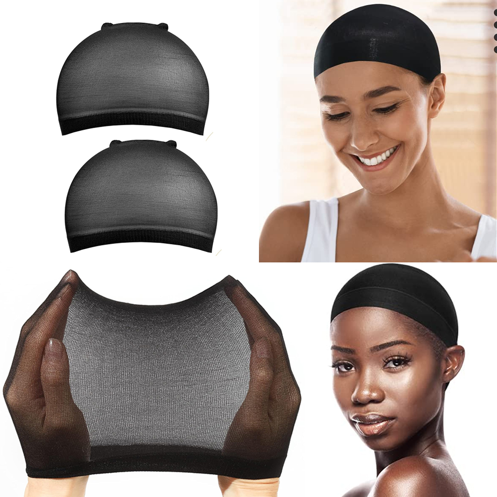 4/20pcs Black Wig Cap Elastic Breathable Invisible Wig Caps Perfect For Professional Use,2pcs/Pack