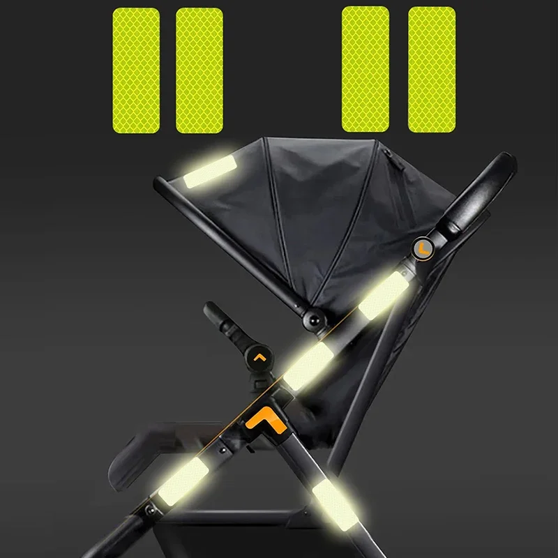 10PCS baby stroller uses safety warning anti-collision reflective patch bicycle night light patch safety warning patch multiple