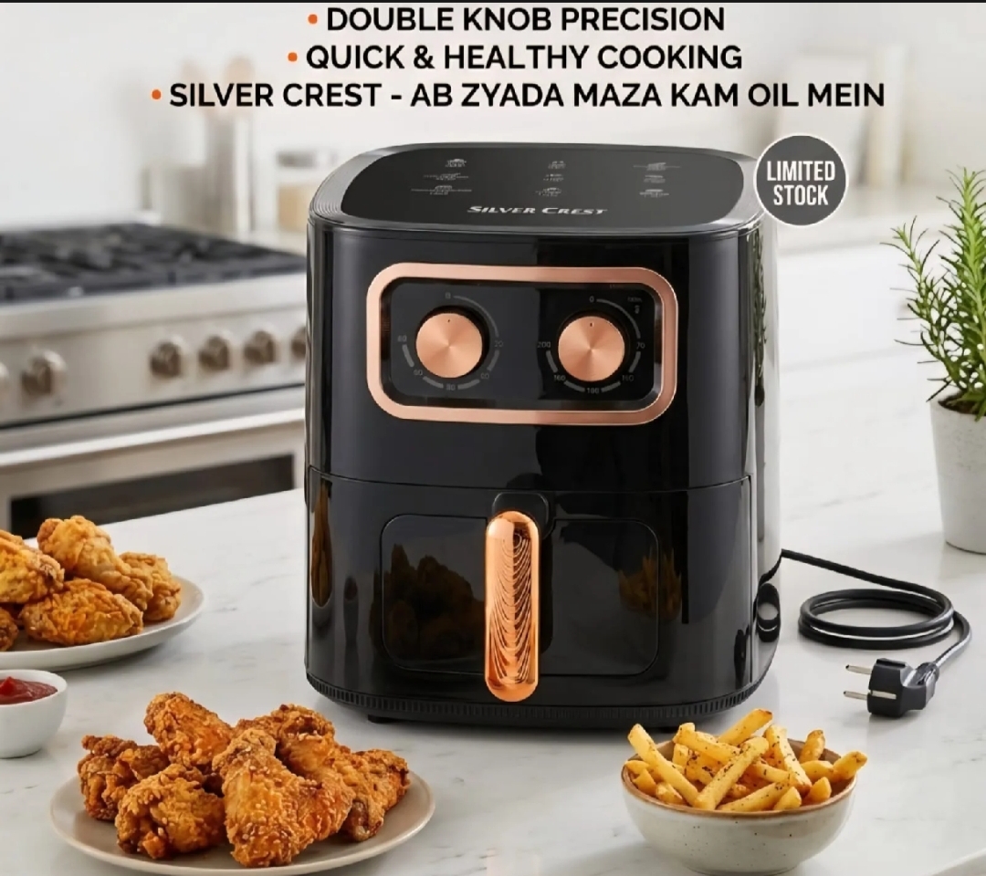 Silver Crest Air Fryer 12 Ltr | Transparent Basket | 2400 Watts | 8 Preset Menu | Touch Control