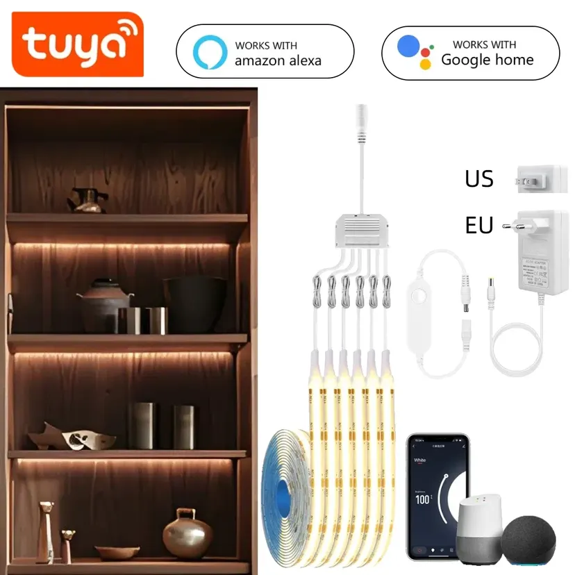 Zigbee Smart COB LED Strip Lights 2-6PCS Integrated Lighting Work With Zigbee Hub Gateway Alexa Home APP Voice Control lightify