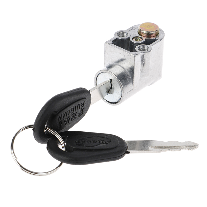 SW 1pc 70g Metal Ignition Lock Battery Safety Pack Box Lock + 2 key For Motorcycle Electric Bike Scooter E-bike
