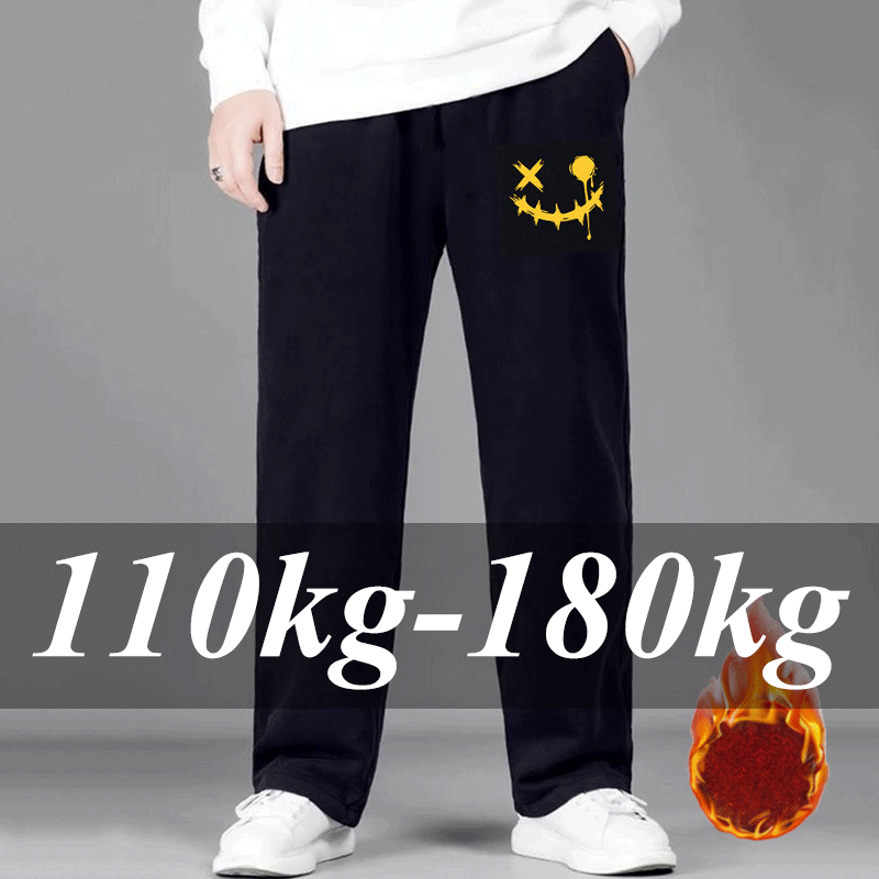Winter Plus Size Sweatpants for Men 110-180KG Print Pants Elastic Waist Sport Casual Trousers Baggy Fitness Gym Male Clothing pen gpt