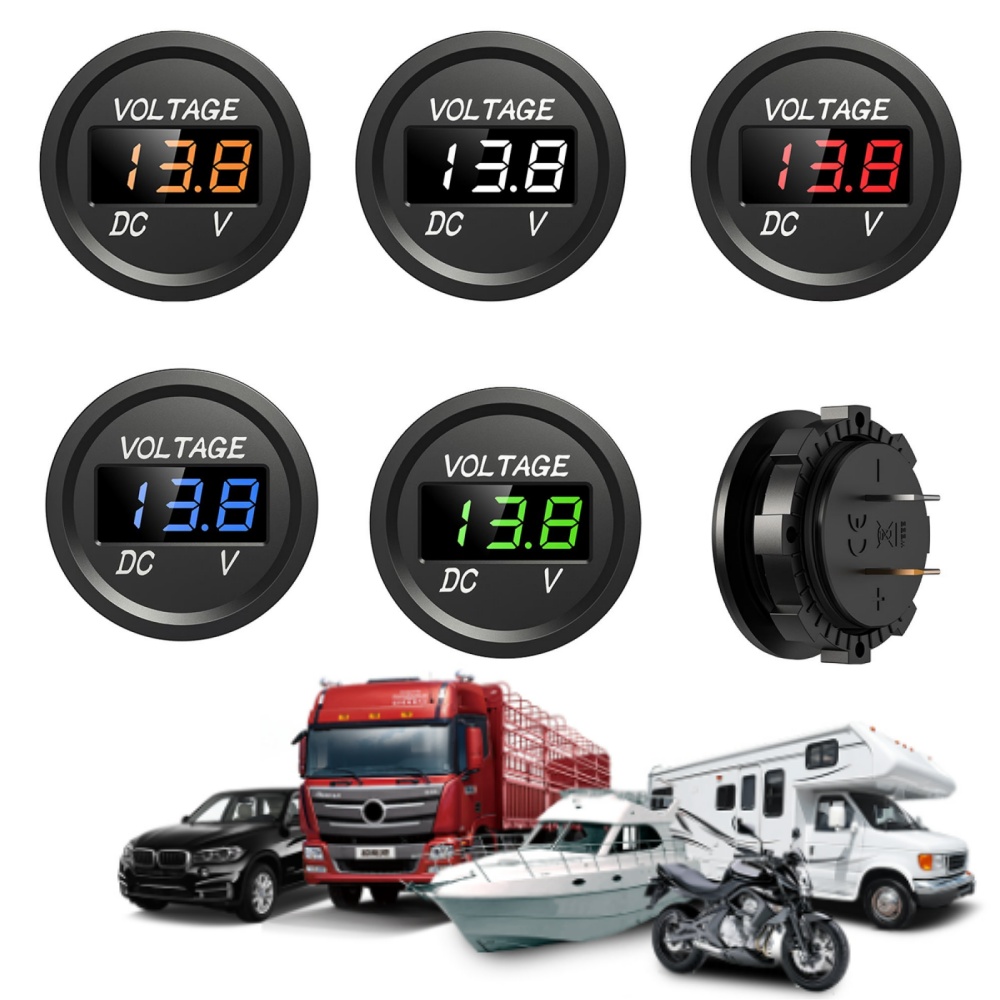 DC 5-48V Waterproof Voltmeter LED Digital Display Voltage Meter for Car Motorcycle battery LED Panel Volt Monitor 12V
