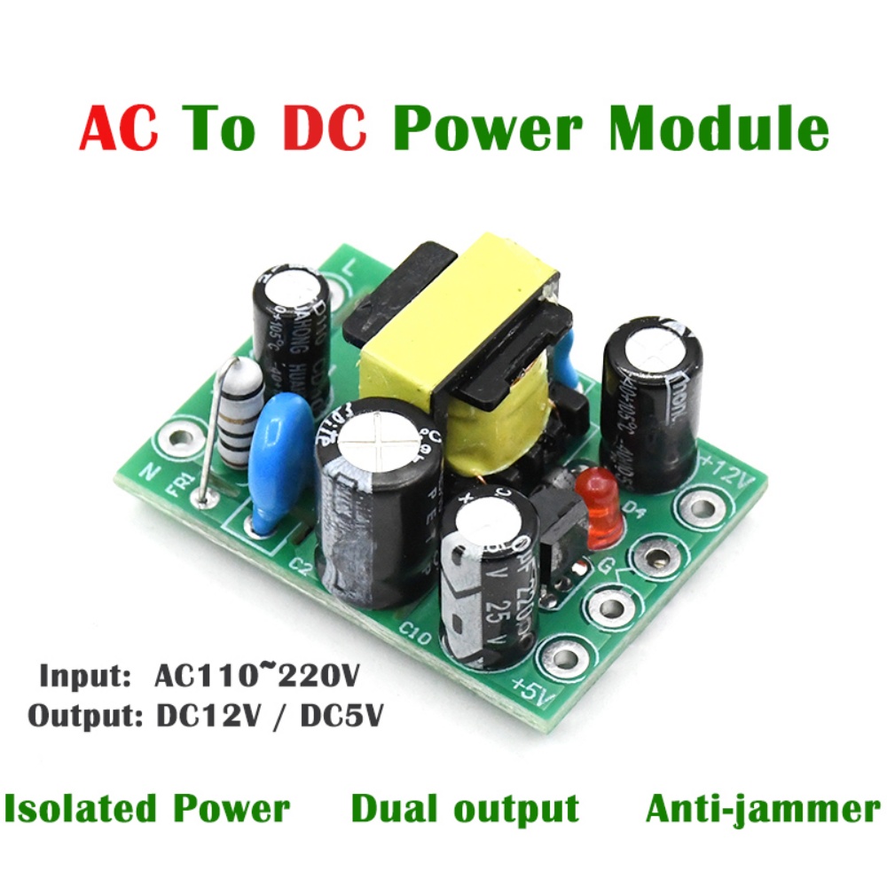 1pc Mini AC-DC Converter AC 110V 220V To DC 12V 0.2A+5V Module Board