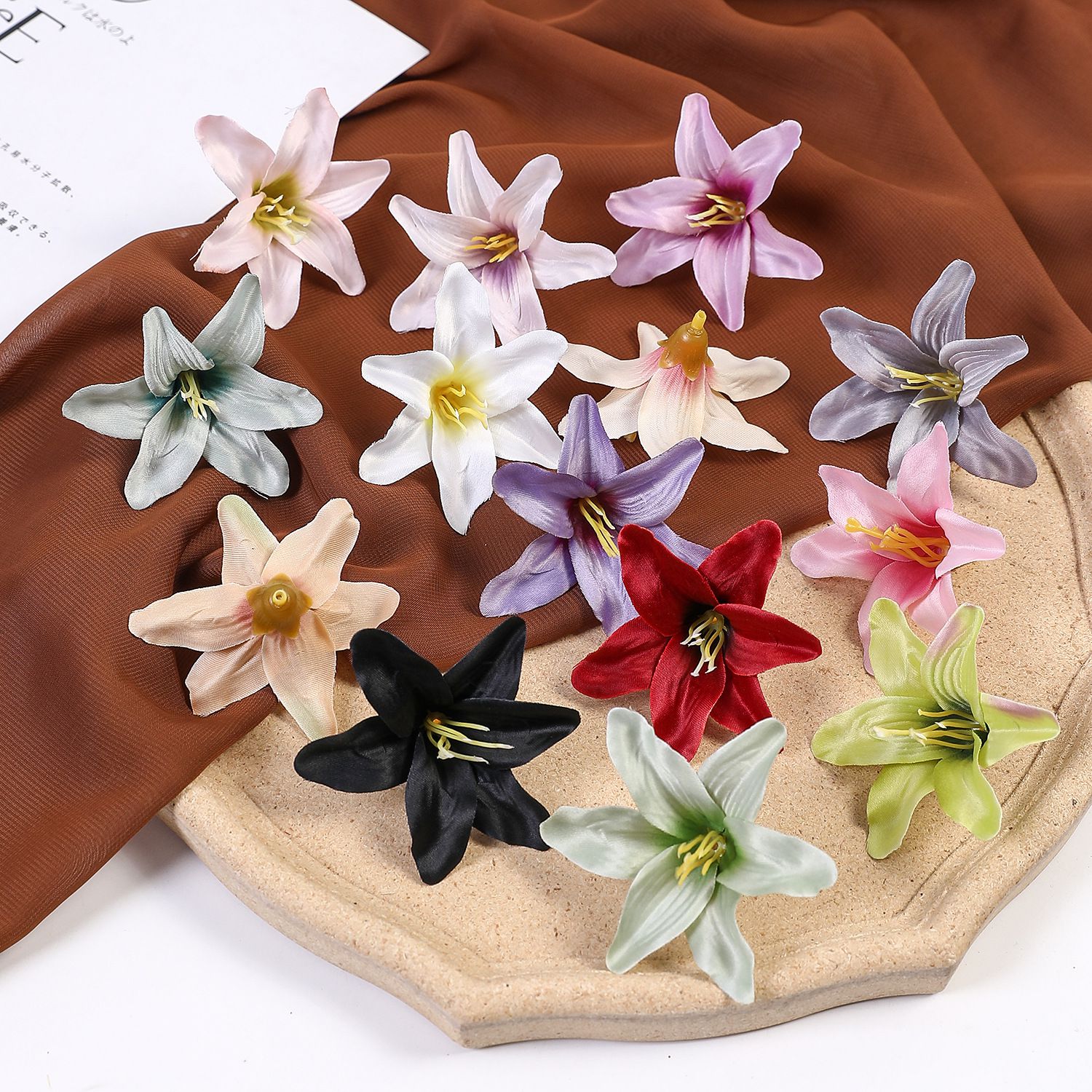 10/30PCS Silk Lily Artificial Flower Wedding Festival outdoor Garden Home Room Vase Table Decora Wreath Scrapbook Diy Box