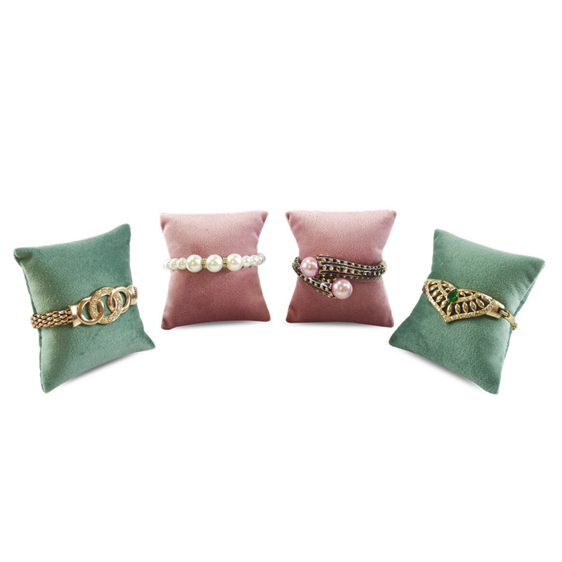 Velvet Hand Jewelry Display Pillow Watch Pillow Gift Box Inner Core Bracelet Bangle Anklet Chain Display Refreshing Cyan Pink