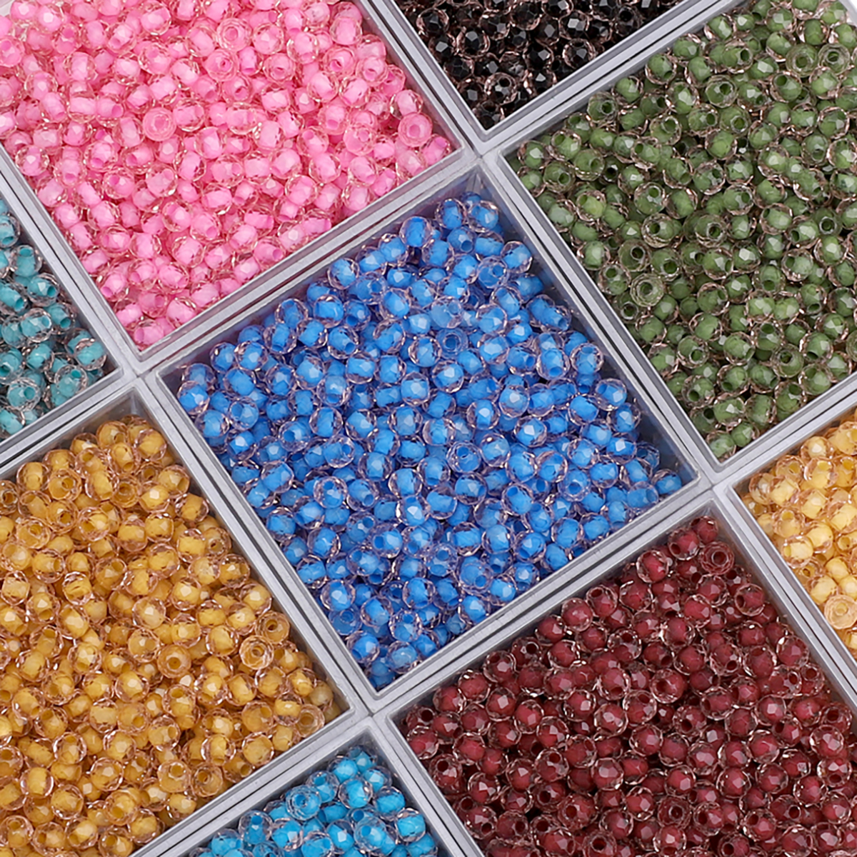 4mm About120Pcs/Bag Domestic Super Quality Glass Rice Beads 4.0 Flat Beads Foundation Make-up Double Dyed Loose Beads Handmade D