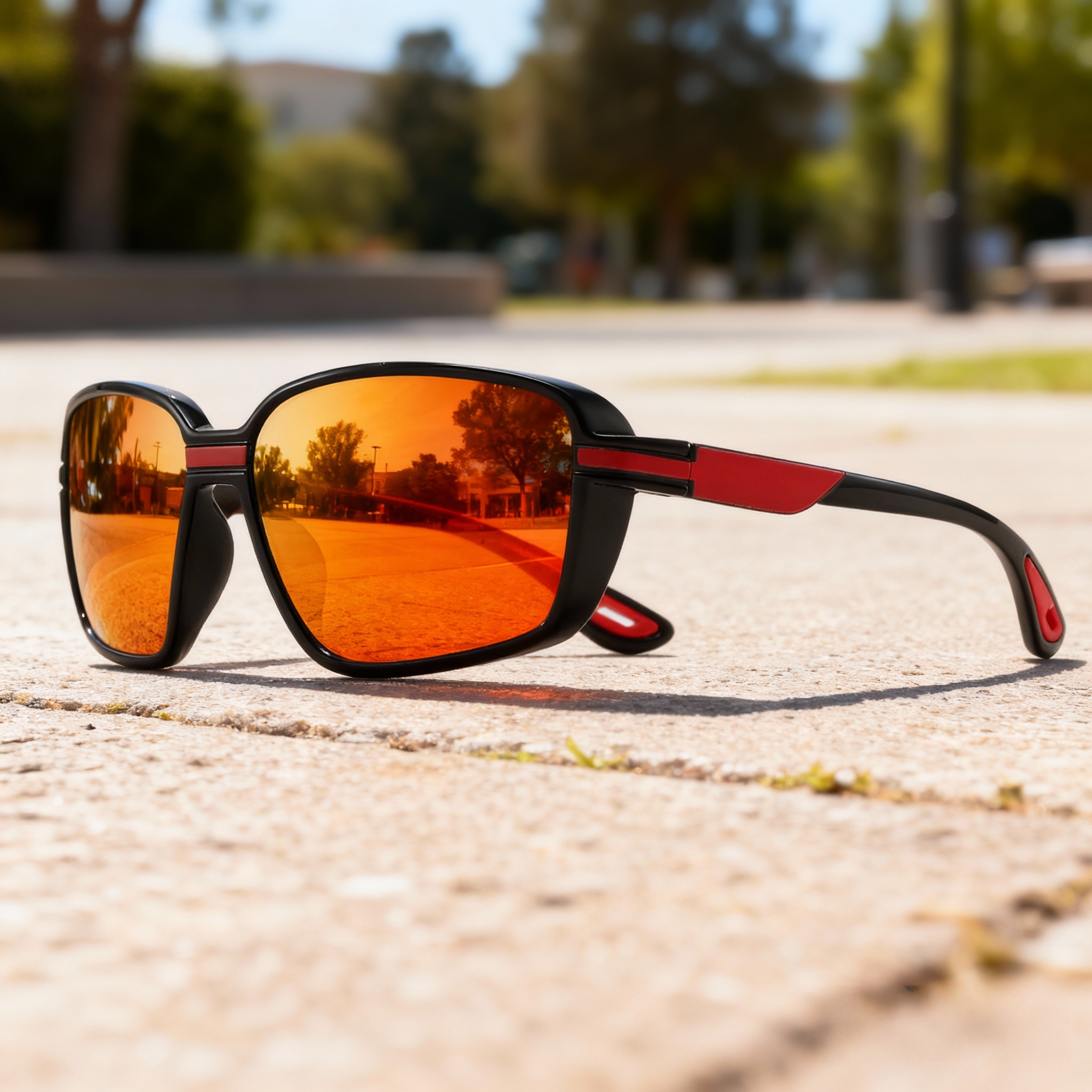 Classic Fashion Polarized Sports Sunglasses - Wraparound Oversized Design, UV400 Unisex Comfort Fit for Cycling, Fishing, Travel