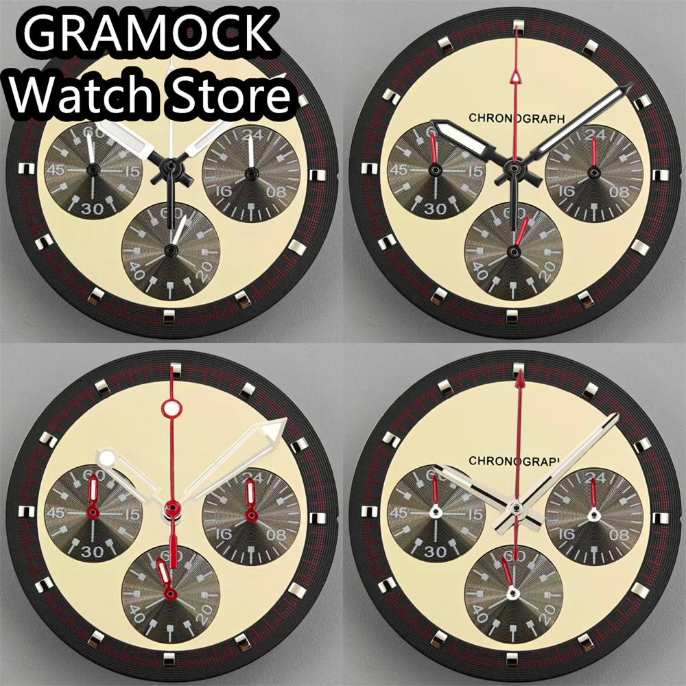 GRAMOCK 31.5mm Quartz Watch Dial With Hands Set Fit VK63 Movement Watch Accessories for VK63 Watch Accessories Maintenance Tools