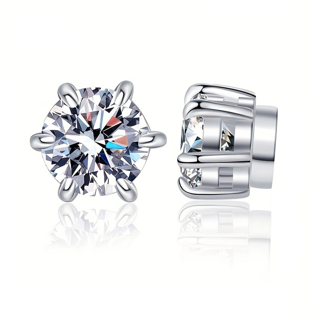 2pcs Zircon earrings Magnetic Simple Shining earrings No need to pierce the ear Valentine's Day Mother's Day gift