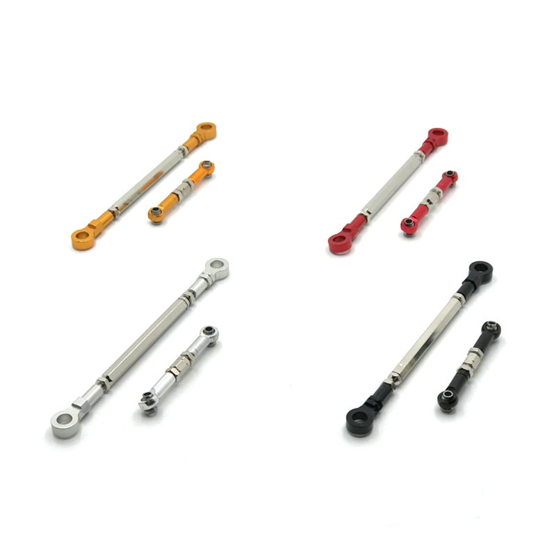 2 Set RC Car Part: 1 Set Metal Adjustable Steering Linkage Servo Link Pull Rod & 1 Set Front Rear Drive Shaft