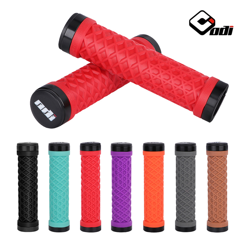 ODI Van Bicycle Handlebar Grips Silicone Lock-On Anti-slip Shock Absorption MTB Double Lock Ring for BMX Folding Bike Parts