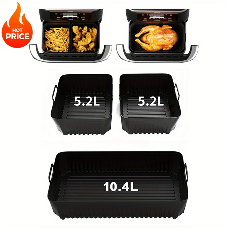 Silicone Air Fryer Liner for NinjaAF500 Non Stick Heat Resistant Easy to Clean Cooking Accessory Air Fryer Basket Air Frying Pan