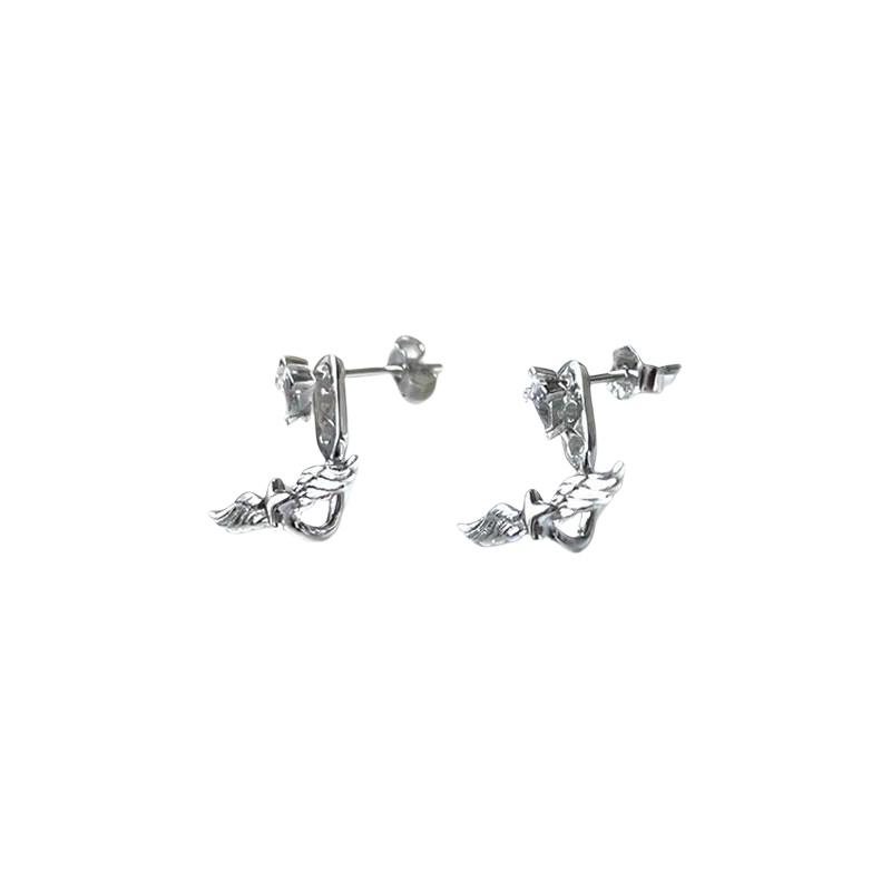 NEW 1Pcs Creative Angel Wings Earring Y2K Cool Rear Hanging Earring For Women Fashionable Detachable Jewelry Accessory