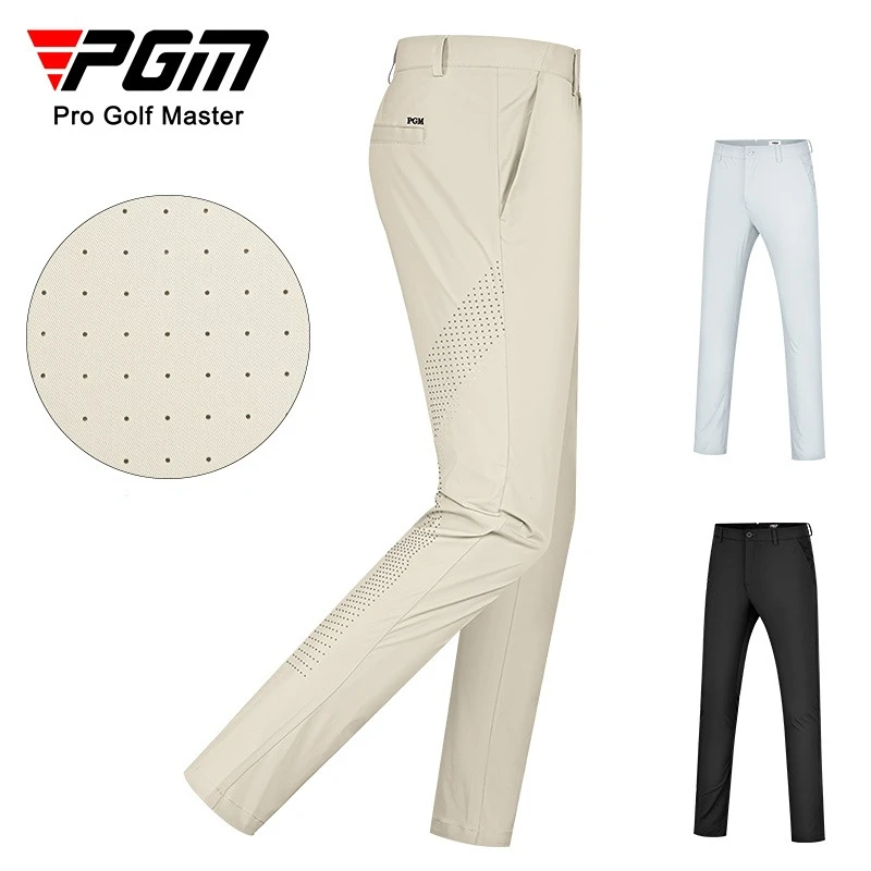 PGM Men's Golf Pants Elastic Comfortable Sports Pant with Perforations Golf Wear for Men KUZ154