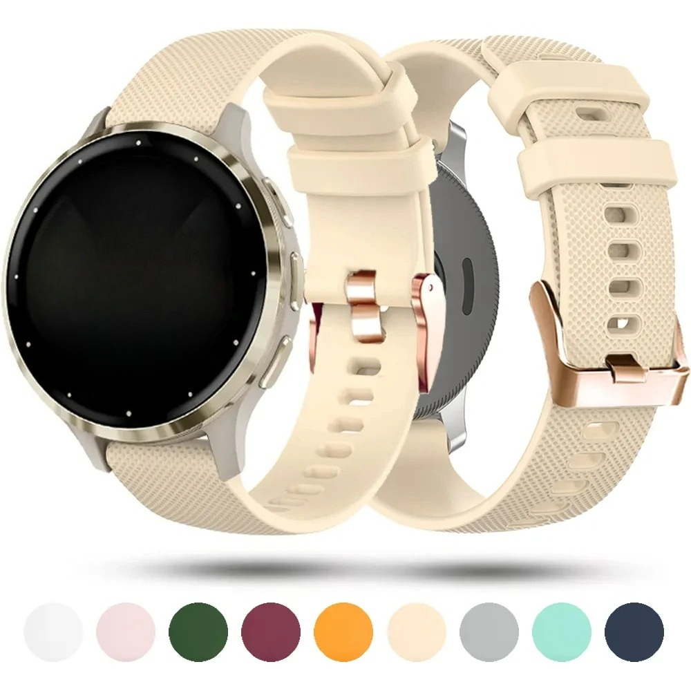 18mm Silicone Smart Watch Strap Wristband For Venu 3S 2S Vivoactive 4S Forerunner 265S 255S Men Women Bracelet Watchband