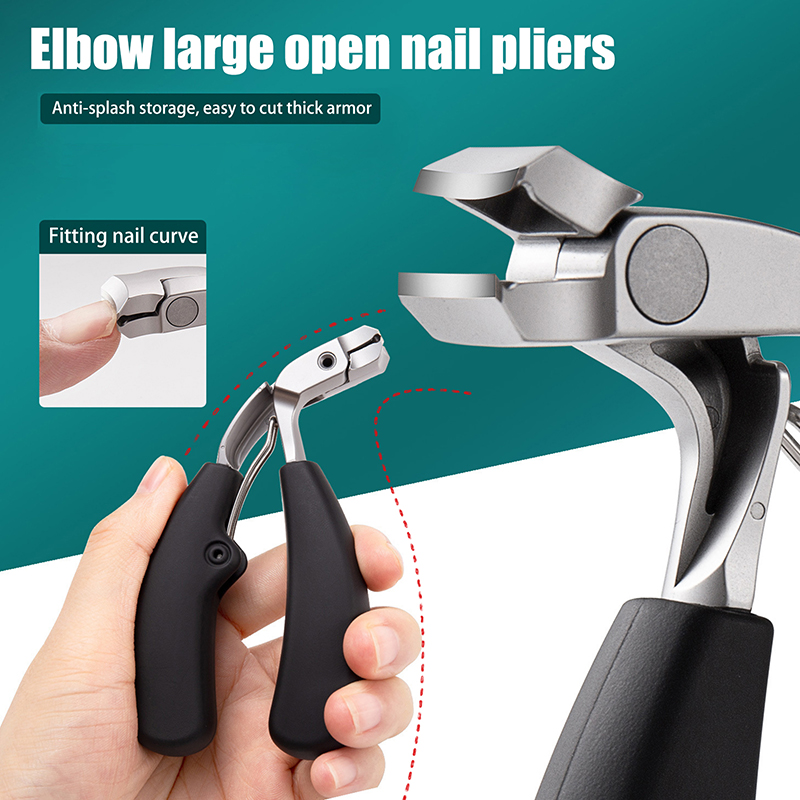 1Pc Curved-Head Heavy-Duty Nail Clippers - Large Opening Anti-Splash Storage Sharp & Durable For Elderly Thick Nails/Toenails pen gpt