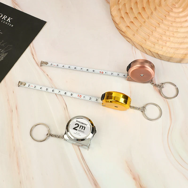 2M Mini Portable Steel Tape Measure Keychain Small Retractable Ruler Household Handy Measuring Tool
