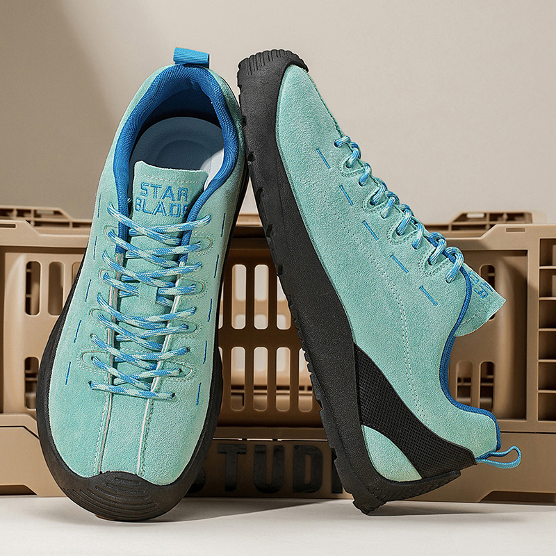 2025 new men's casual flat shoes, outdoor sports casual shoes, camping hiking shoes, lightweight anti slip walking board shoes
