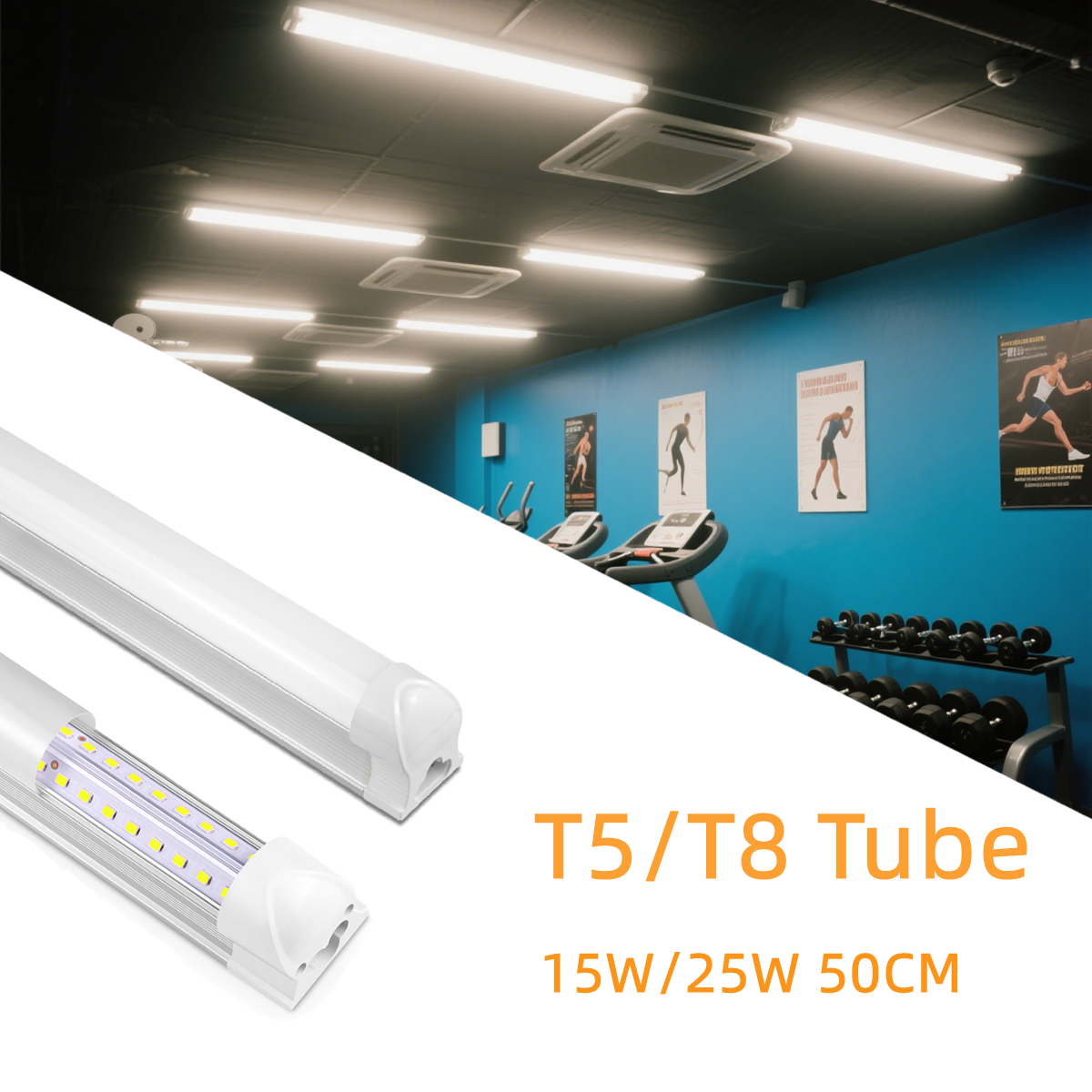 1-6pcs Led Bar Lights T5 15W/T8 25W Tube 50CM High Lumen Fluorescent Lamp For Shops, Hotels, Exhibition Halls Lighting 110V 220V