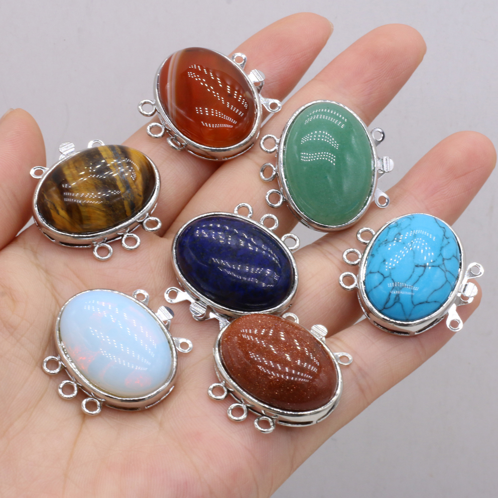 Natural Stone Pendants Lapis lazuli Abalone Onyx Connector for Trendy Jewelry Making Diy Women Necklace Bracelet Accessories