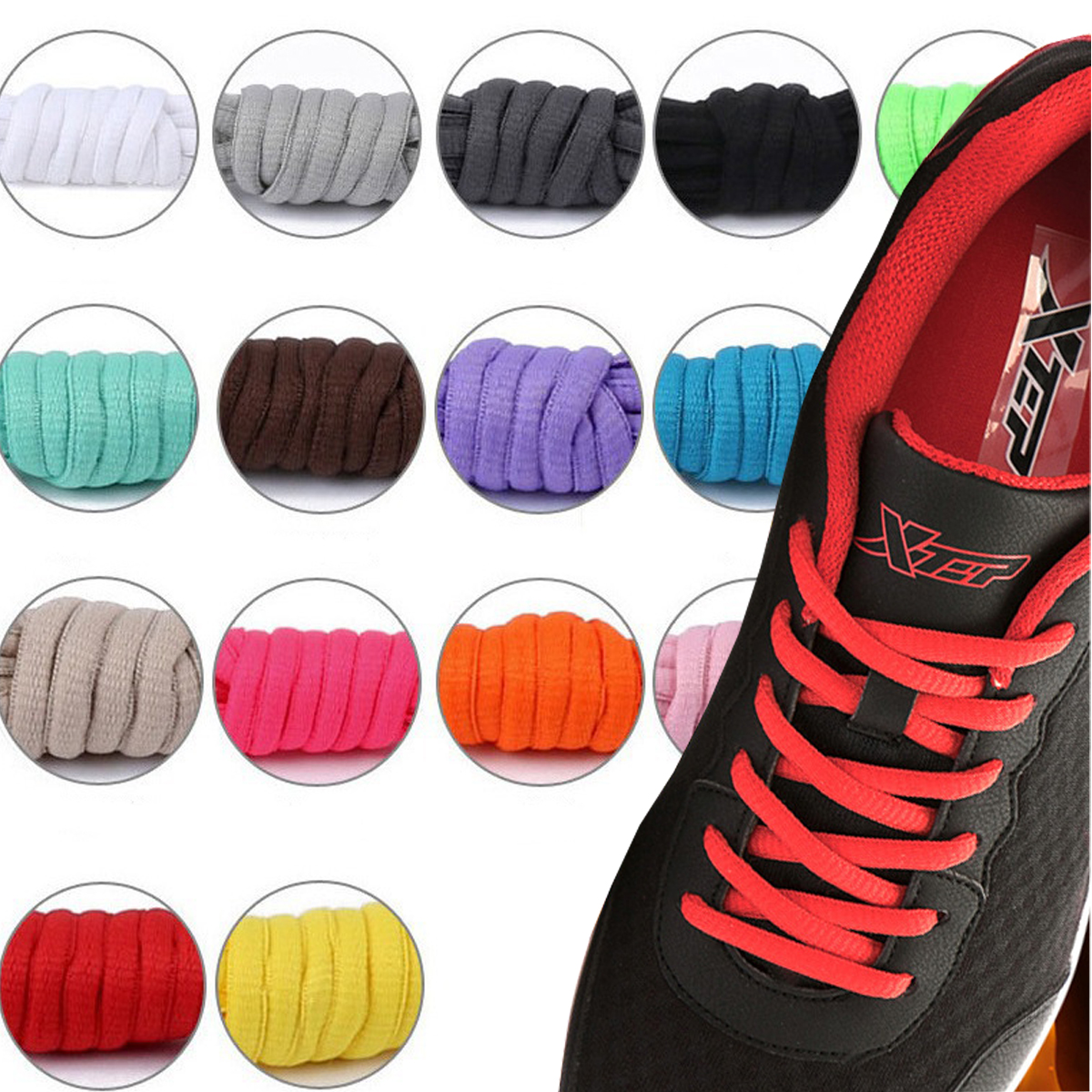 1 Pair Oval Athletic Shoelaces Half Round Shoe Laces for Sneakers,Shoelaces for Athletic Running Sneakers Shoes Boot Strings