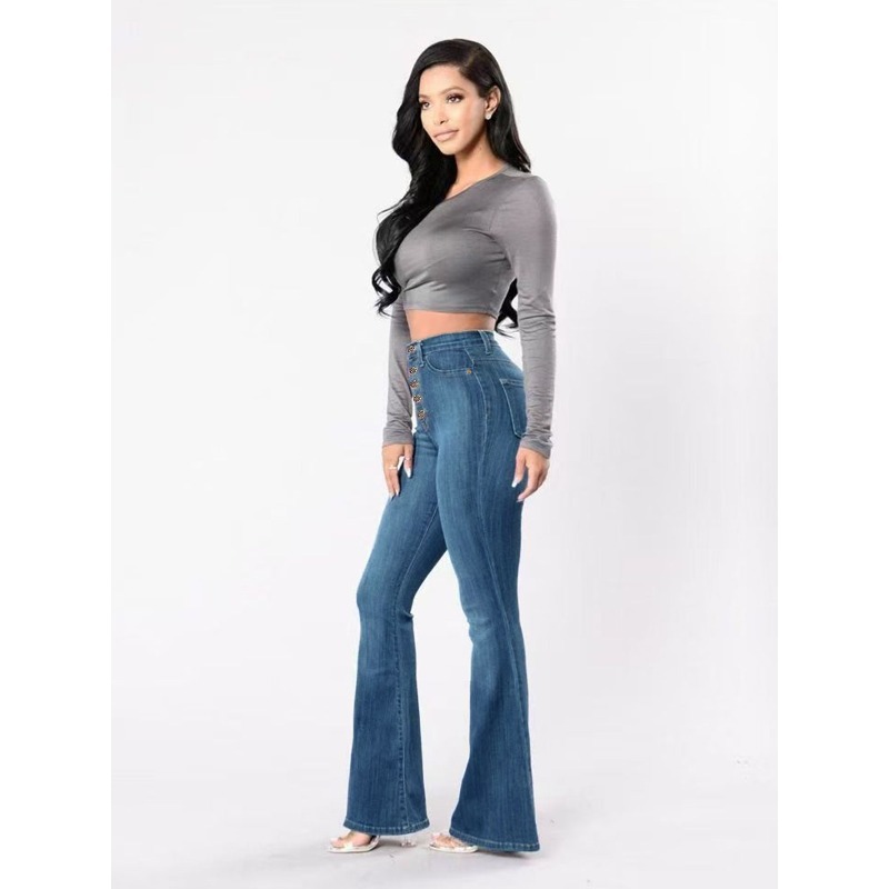Bootcut Jeans Woman High Waist Punk Letter Printing Hollow White Flower Streetwears Waited Micro Fit Winter Emo Shiny Full Metal