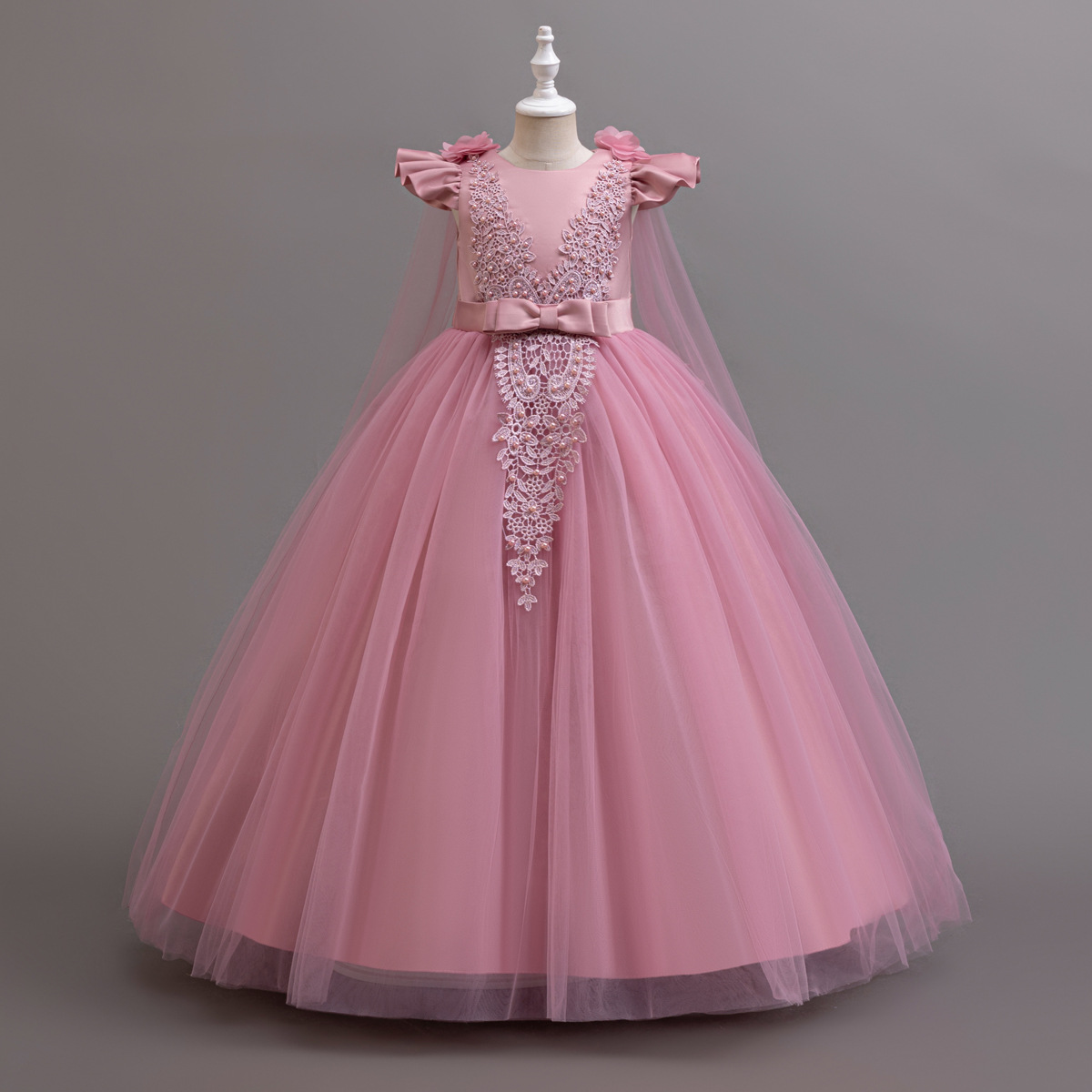 Girls Dress 2026 new baby birthday dress Fashionable flower girls elegant long dress wedding flower girl dress casual skirt