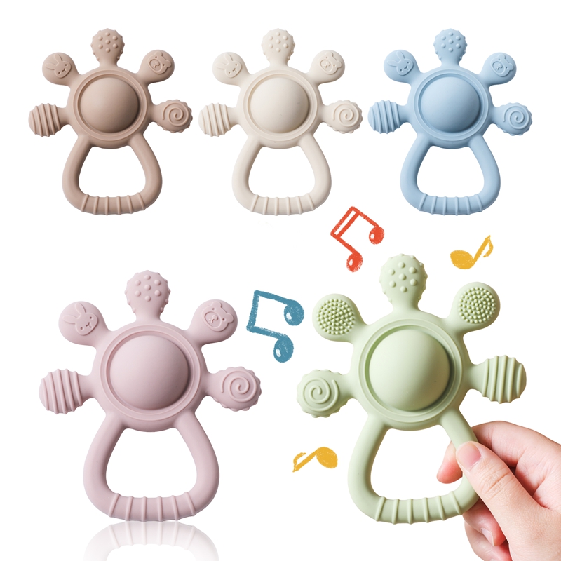 1PC Baby Silicone Teether Hand Grip To Mimic Finger Shape Rattle Toy Crib Comfort Toy Teething Toy For Newborns No BPA Baby