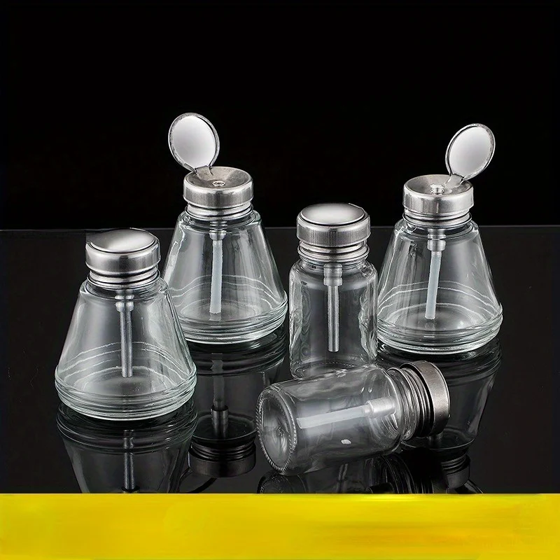 Glass Bottle Press Type Bottle Nail Art Tool Nail Washing Water Bottle Plate Washing Water Pressure Bottle