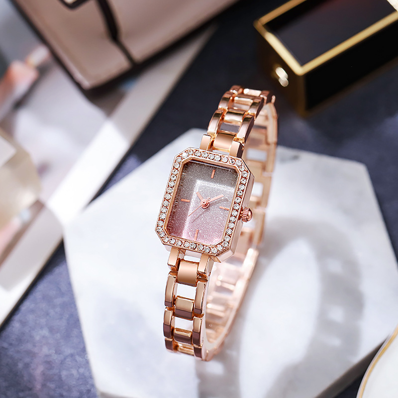 New Gradient Fashion Women's Square Bracelet Watch Simple Sparkling Starry Sky Watch Quartz Watch Student Watch
