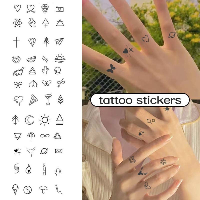 6pcs Small Finger Design Waterproof Temporary Tattoo, Long-Lasting, Realistic Fake Tattoo for Men and Women