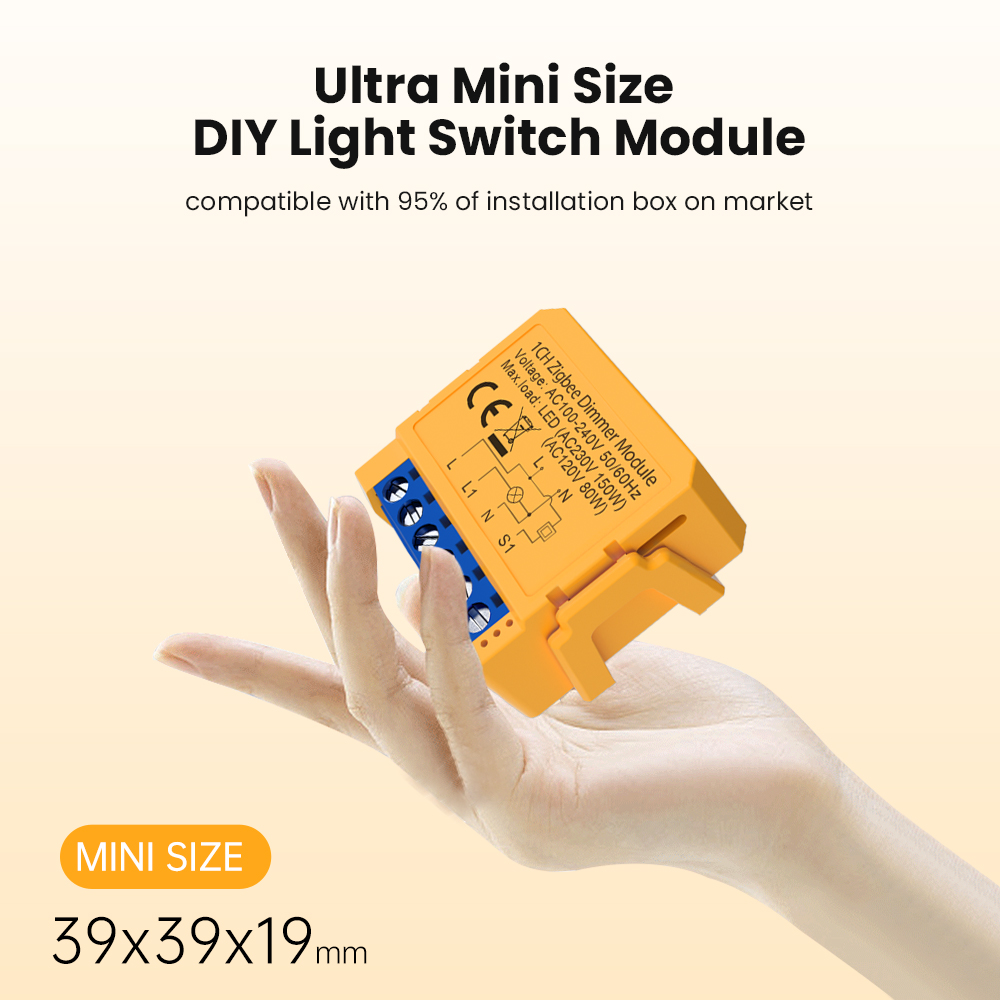 WiFi/ZigBee 1/2 Gang Dimmer Light Switch Module，Smart Dimmer Switch Module APP Remote Control For Alexa Home