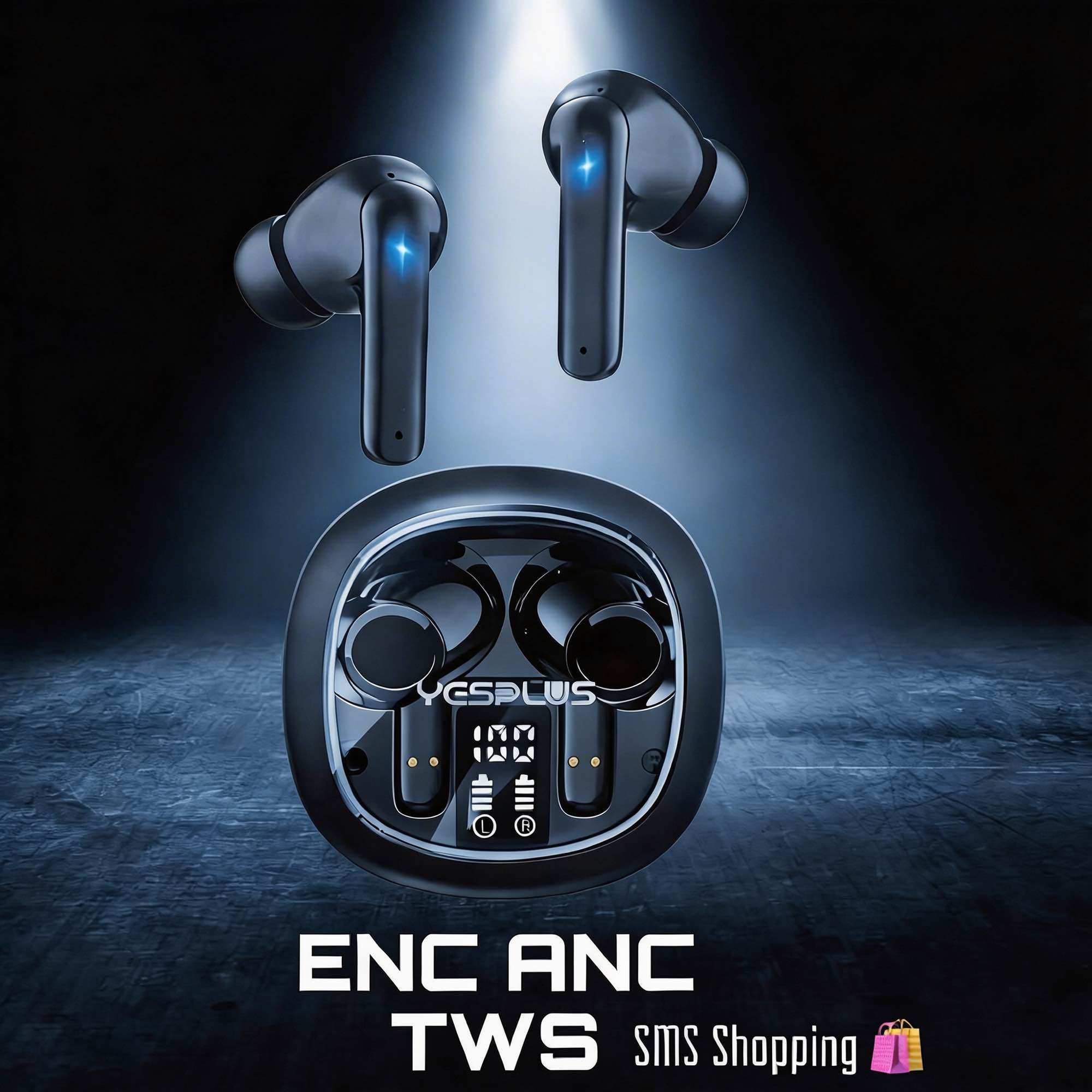 AirPods ANC True Wireless Bluetooth Stereo HD Sound Super Bass | Noise Cancellation | Transparency | Ergonomic Digital Transparent Design