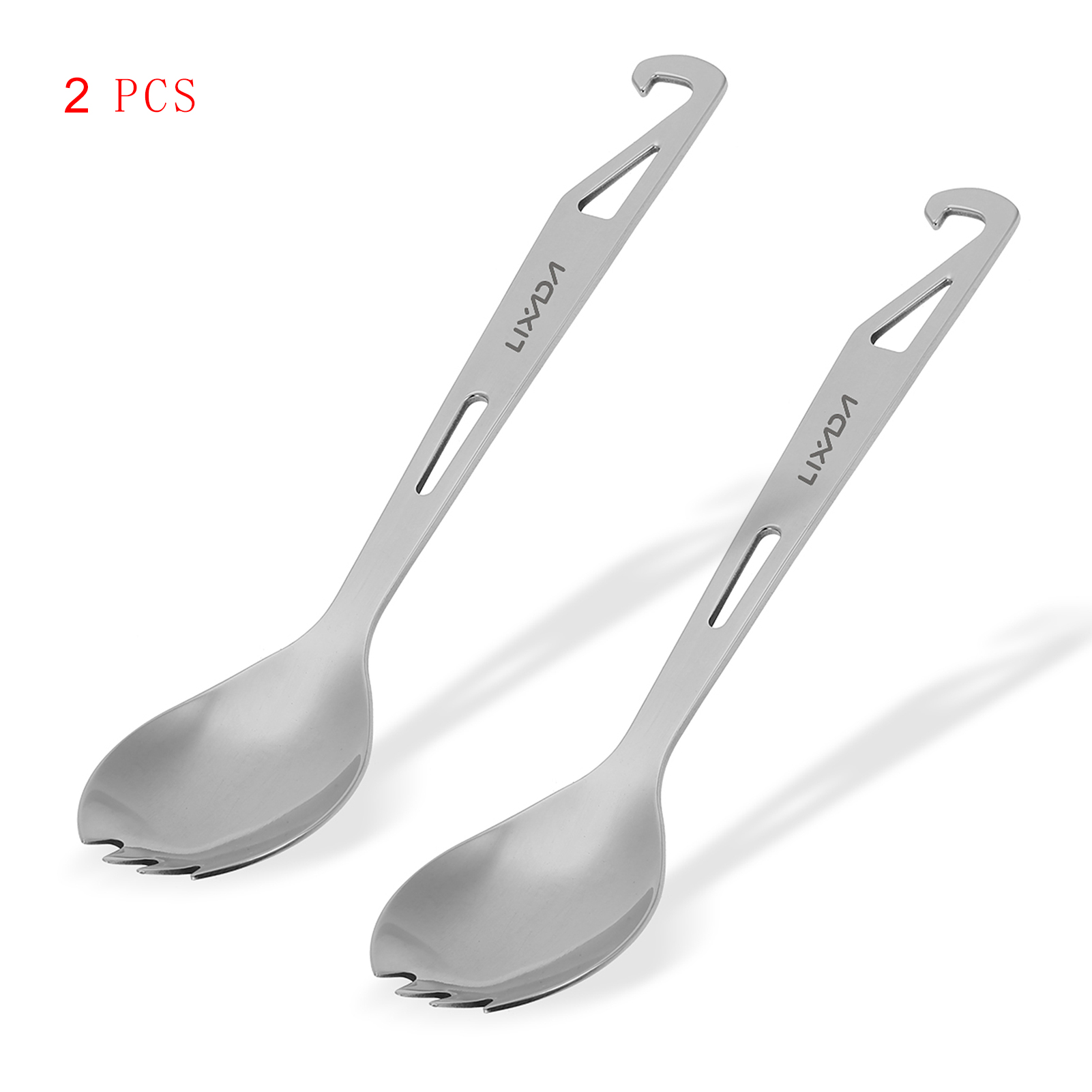 Lixada Stainless Steel Spork Long Handle Spork with Bottle Opener Lightweight Outdoor Dinner Spork Flatware for Travel Camping pen gpt