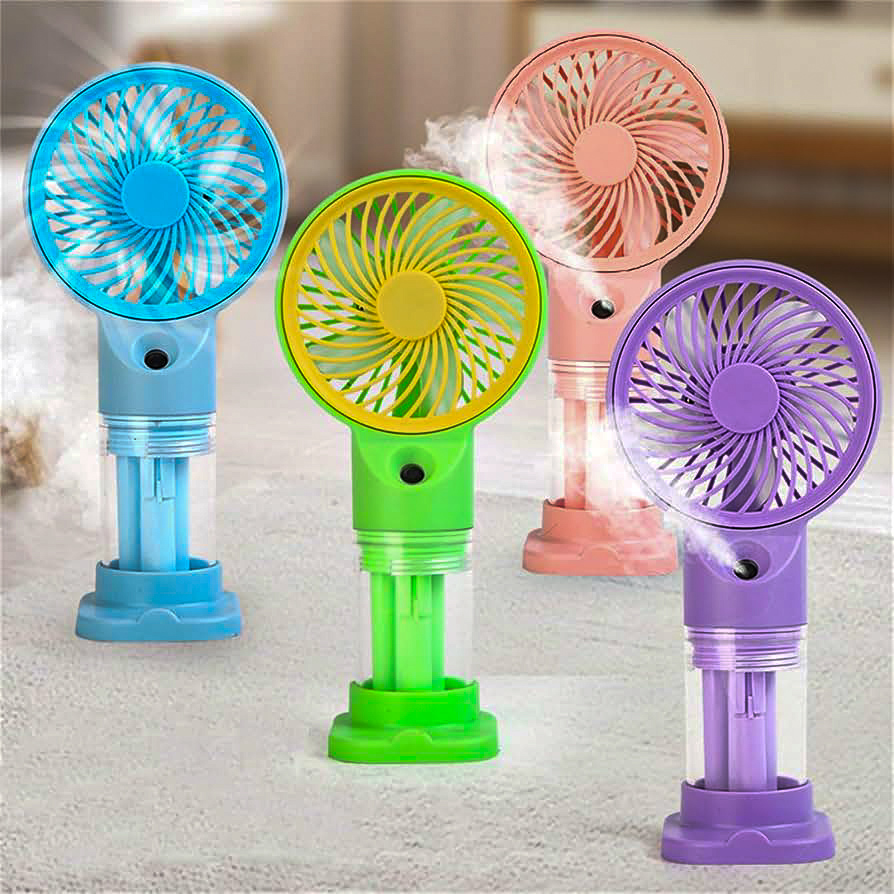 2 in 1 Portable Mini Humidity Fan With Water Humidity Noiseless Hand Fan Lightweight Portable Handheld Cooling Fan USB Rechargeable Fan
