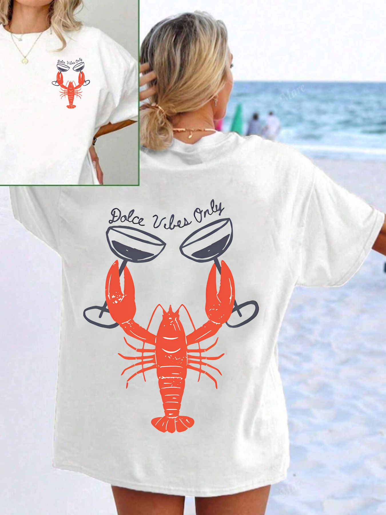 Crayfish Plus size women's round neck short sleeve T-shirt with elastic half sleeves and trendy prints