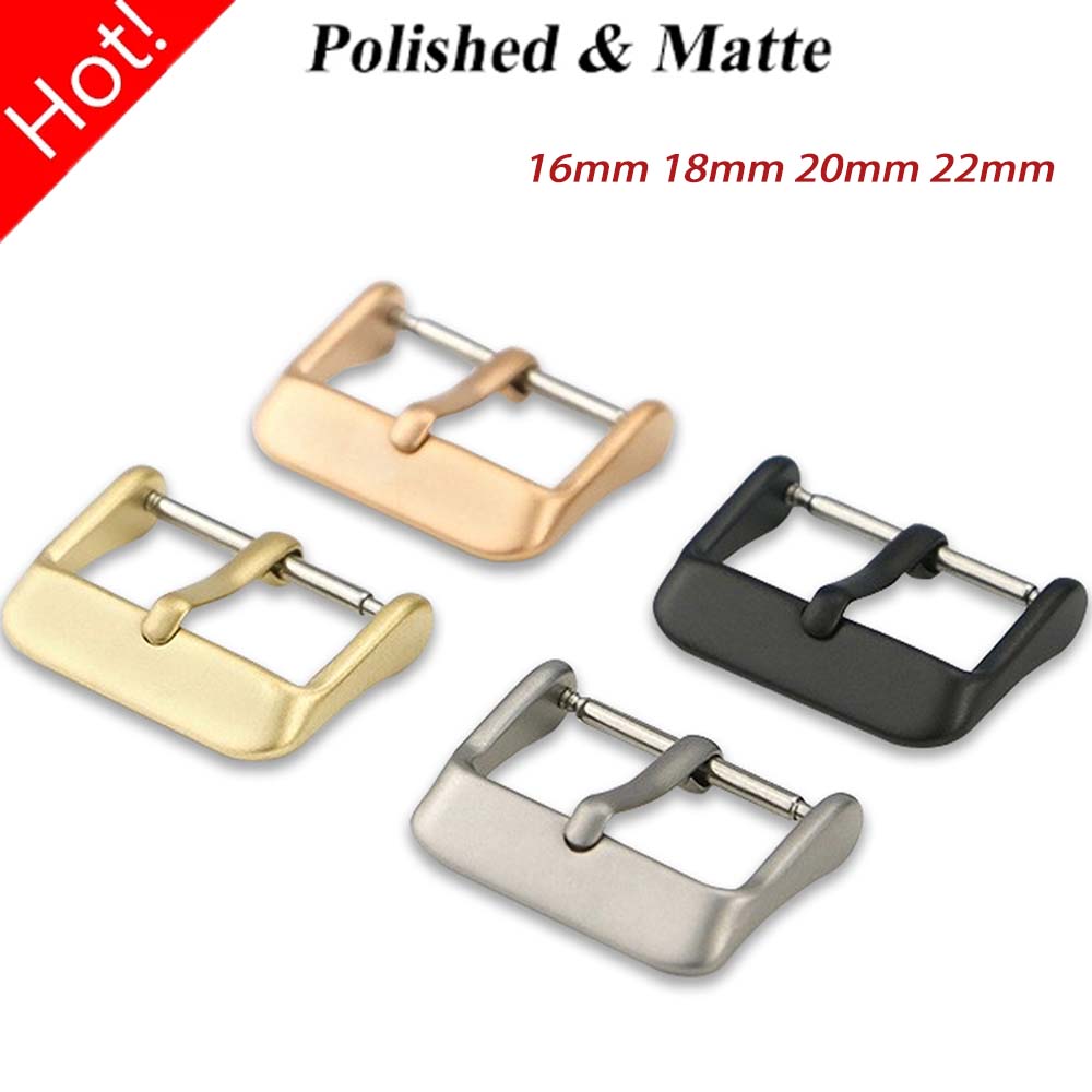 316L Solid Stainless Steel Buckle 16mm 18mm 20mm 22mm 24mm Clasp Double Lock Button Luxury Buckle Metal Watch Accessories