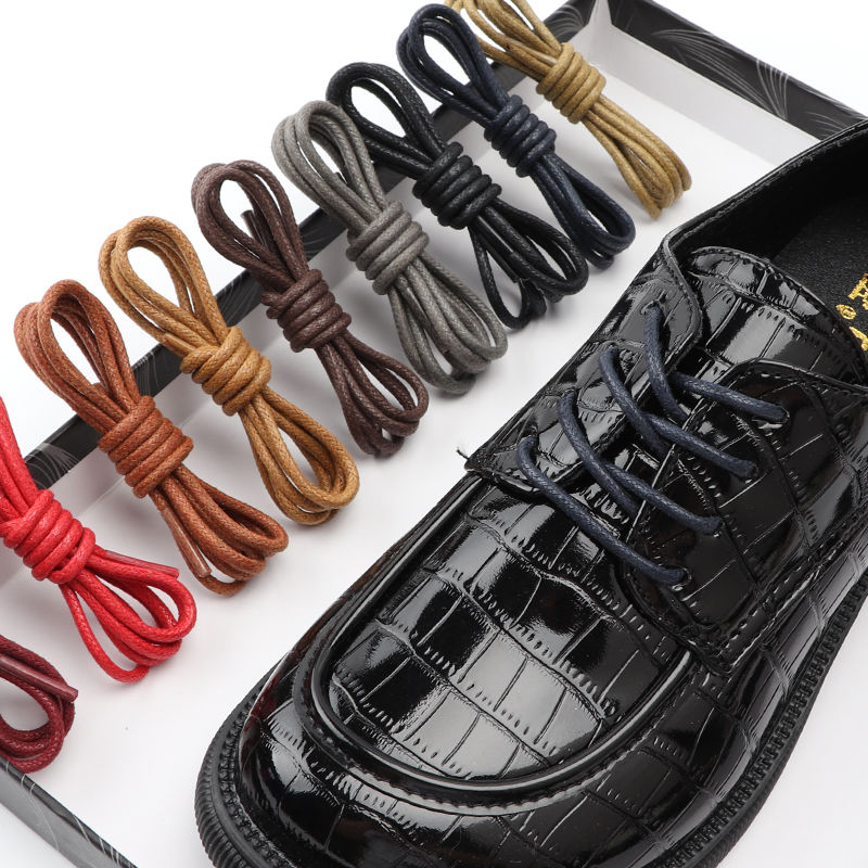1 Pair Flat Shoelaces Waxed Leather Waterproof Casual Shoelace Kids Women Men Boot Outdoor Shoe Laces Shoes Accessories