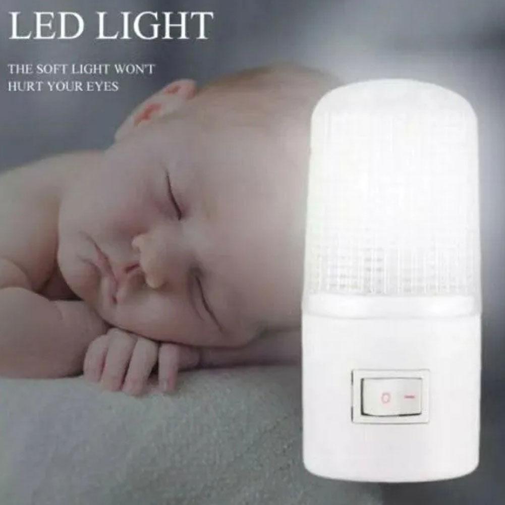 Plug Night Lights LED Night Light Push Button Switch Bedroom Bedside Lamp Baby Room Corridor Home Decor Wall Socket Lamp