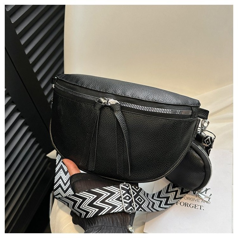 Soft Genuine Leather Fashion Saddle Bag Shoulder Crossbody Bag Luxury Women Casual Phone Pouch Ladies Handbag Purse