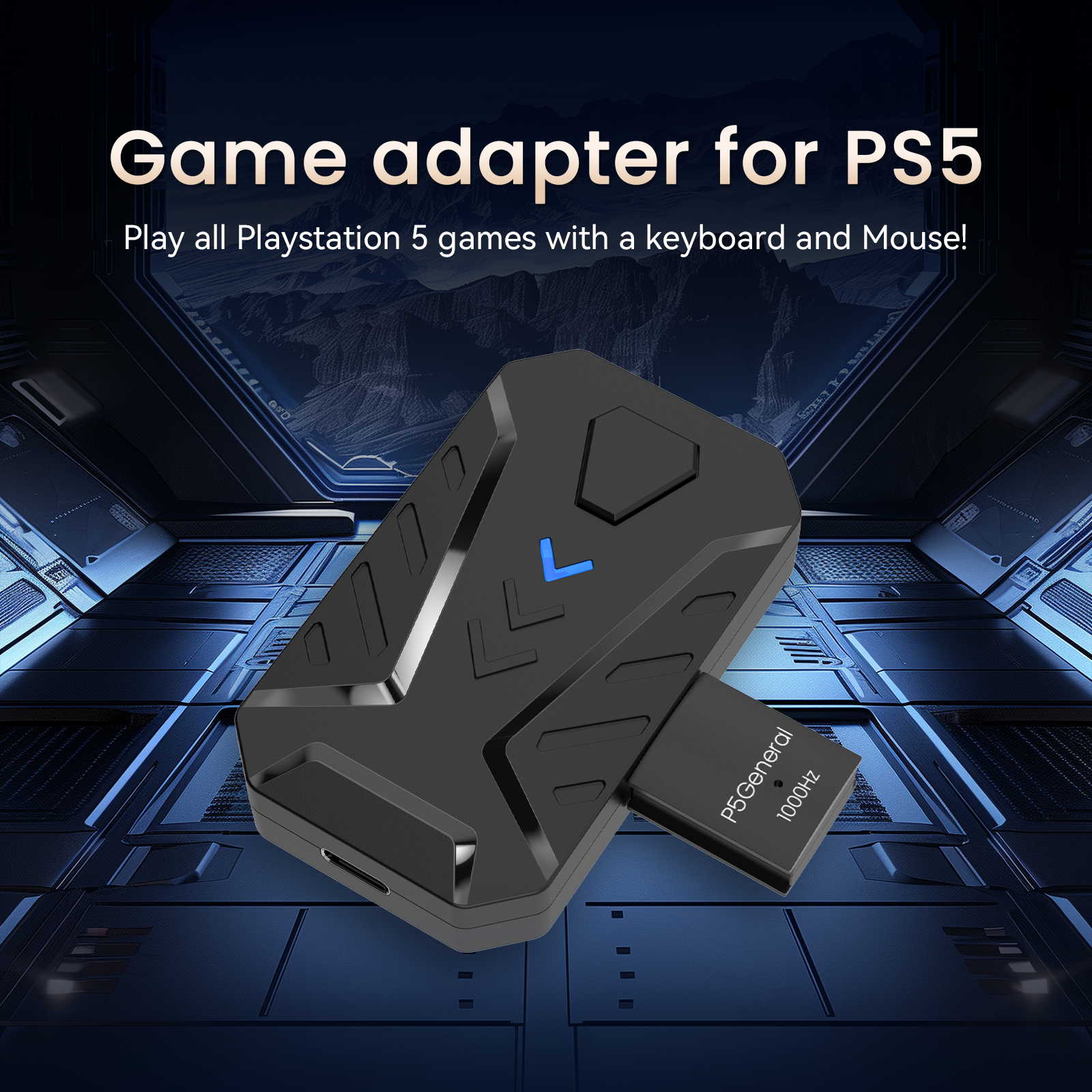 Gamwing P5G Keyboard And Mouse Converter for PS5, PS4, XONE, X360, XSS, XSX, N-Switch, Supports 3.5mm Headphones, APP