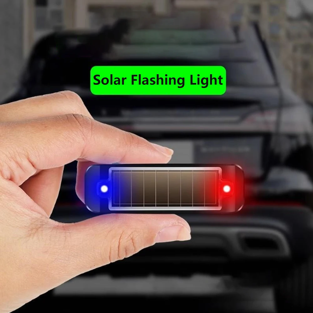 Night Security Simulated Alarm Wireless Anti Theft Caution Lamp Flashing Dummy Alarm Lamp Mini LED Solar Power Car Warning Light