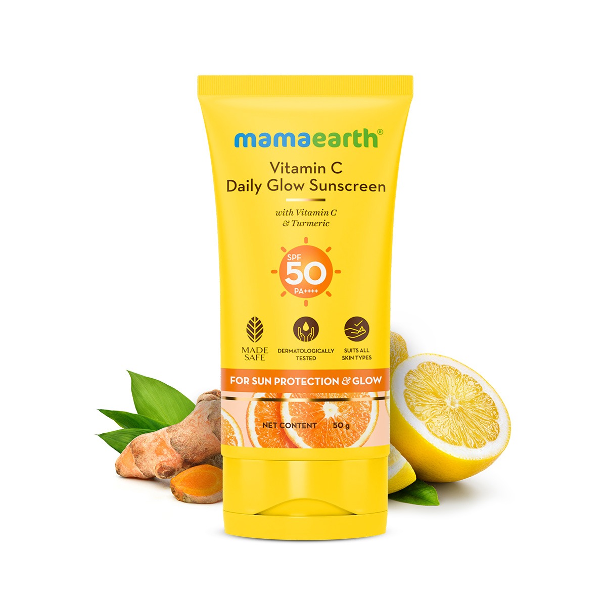 Mamaearth Daily Glow Sunscreen SPF 50 PA+++, with Vitamin C & Turmeric