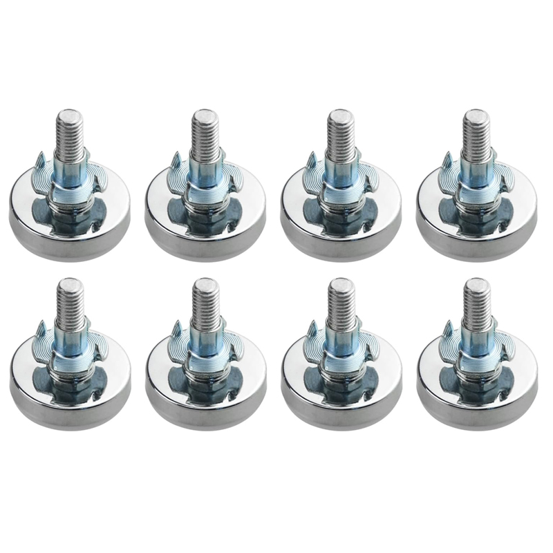 8 Pairs M8x33mm Furniture Levelers Table Leveling Foot Adjustable w/T-Nuts 4 PCS Furniture Leg Screws & 4 PCS T-Nuts)