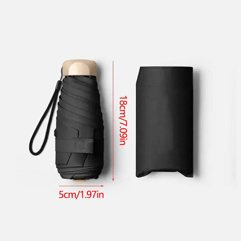 1Pc Mini Sun Umbrella Pocket Rain Umbrella Vinyl Folding UV Protection Sun Shade Ultraviolet Capsule Parasol for Pocket 55% off