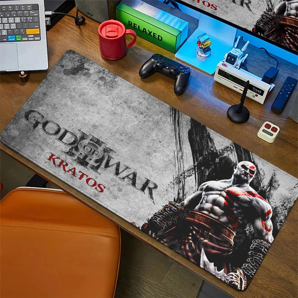 Xxl Mouse Pad God of War Desk Mat Gaming Accessories Keyboard Computer Mousepad Gamer Large Pc Cabinet Office Table Carpet Rug